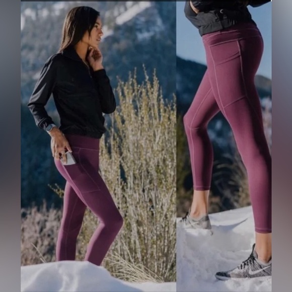 Zyia Plum Wine Capris Hi-rise Brilliant Leggings - Picture 5 of 5
